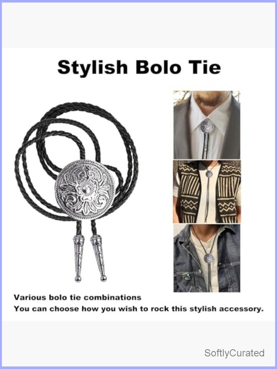 Shapeable Wide Brim Western Cowboy Hat with Bolo Tie main image 6